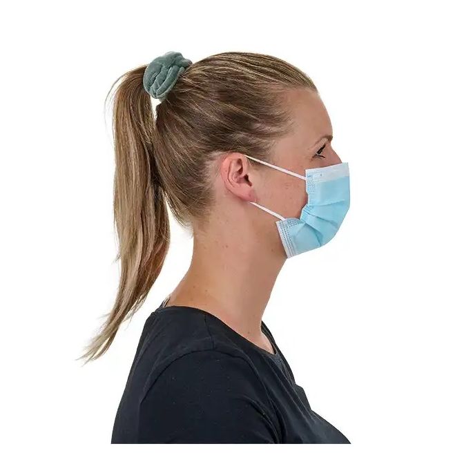 MediWare chirurgisch mondmasker Type IIR, 3-laags, blauw/wit (met oorelastieken)