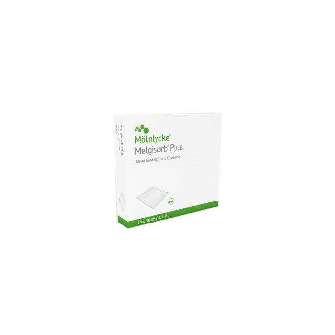 Melgisorb Plus alginaatverband, 10 x 10 cm, 10 x 1 stuk