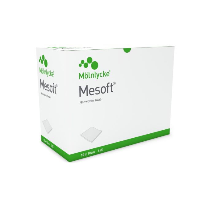 Mesoft 40 g/m2 gaaskompres - 4 lagen, 5 x 5 cm, 100 x 1 stuk