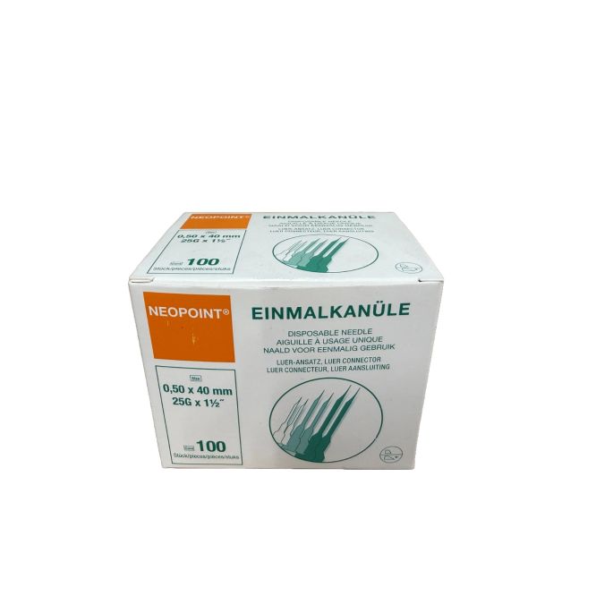 Neopoint injectienaalden oranje 25G, 0,5 x 40 mm, 100 stuks