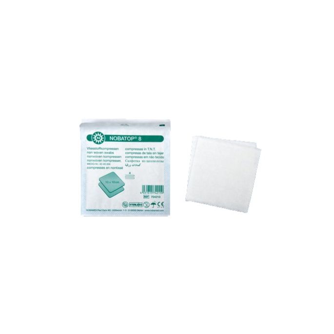 Nobatop 8 non-woven kompres 4-laags steriel 5 x 5 cm, 50 x 2 stuks