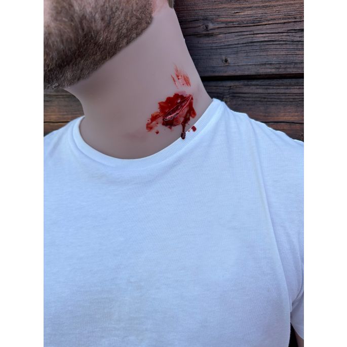 Wondmoulage Steekwond nek - afbeelding 6