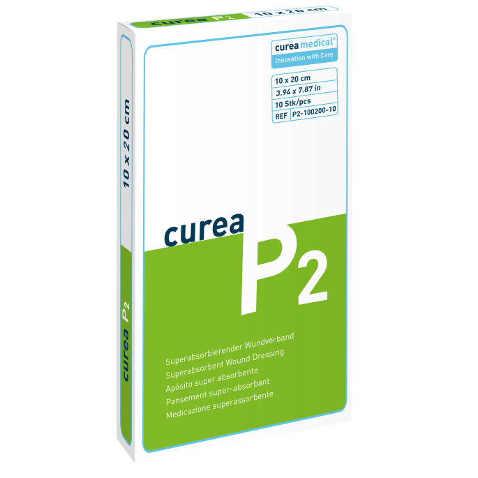 Curea P2 superabsorberend wondverband 10 x 20 cm steriel, 10 stuks