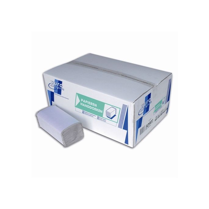 Handdoekpapier Z-fold Groen Cellulose 2-laags 25 x 21 cm