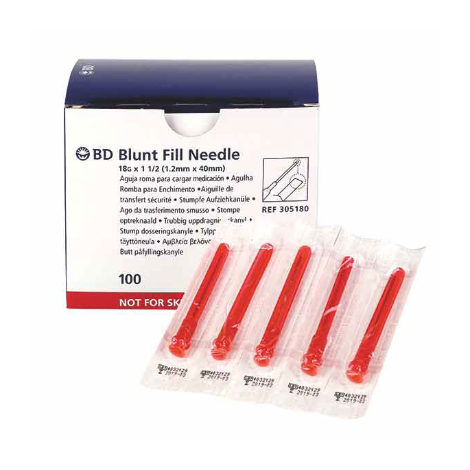 BD Blunt Fill optreknaald 18G zonder filter, 1,2 x 40 mm, 100 stuks