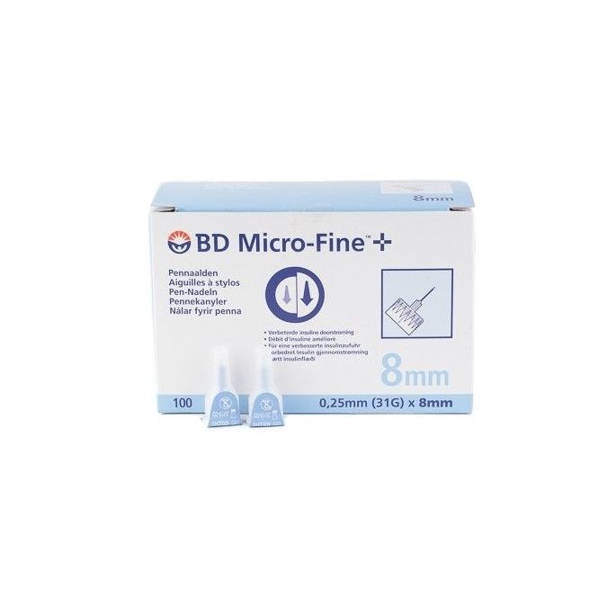 BD Micro-Fine pennaald 31G, 0,25 x 8 mm, 100 stuks