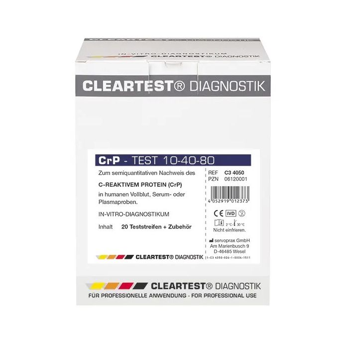 Cleartest crp, grenswaarde: 10-40-80 mg/l, 10 tests