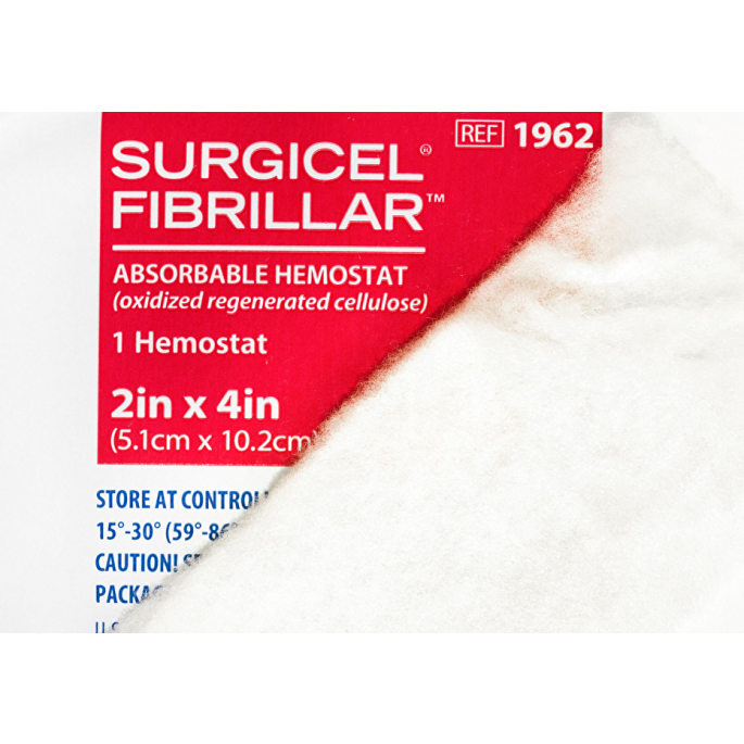 Surgicel Fibrillar 10,2 cm x 10,2 cm, 10 stuks
