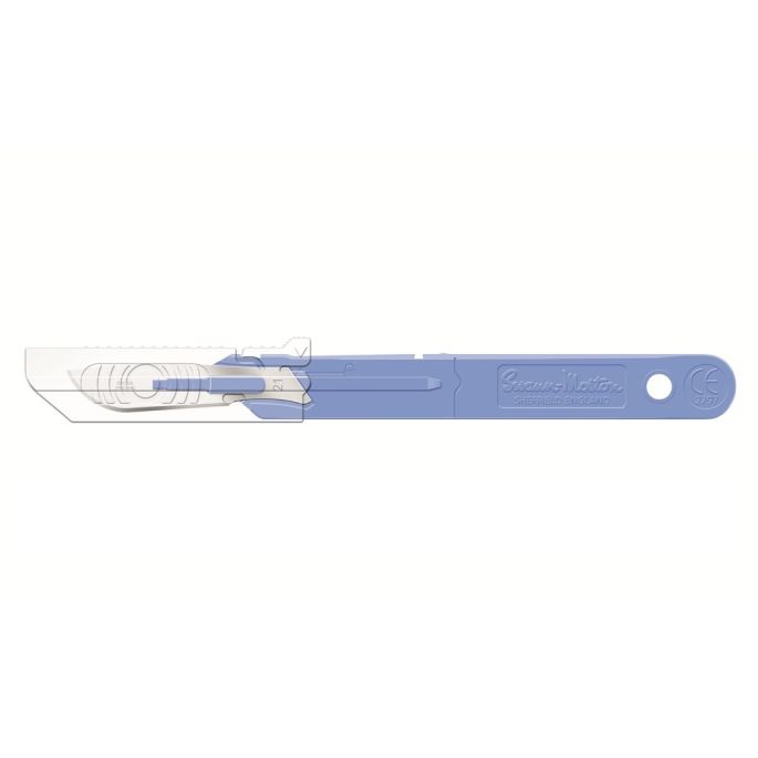 Swann Morton safety scalpel met intrekbare beschermkap, wegwerp, RVS, nr. 21, bulkverpakking, niet-steriel