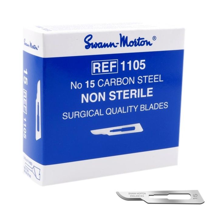 Swann Morton scalpelmesjes carbon, niet steriel, nr. 15