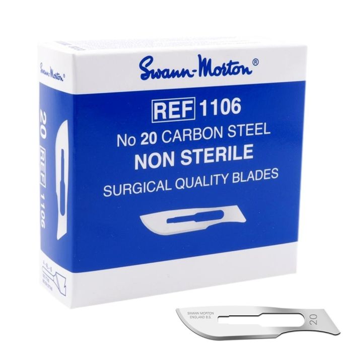 Swann Morton scalpelmesjes carbon, niet steriel, nr. 20