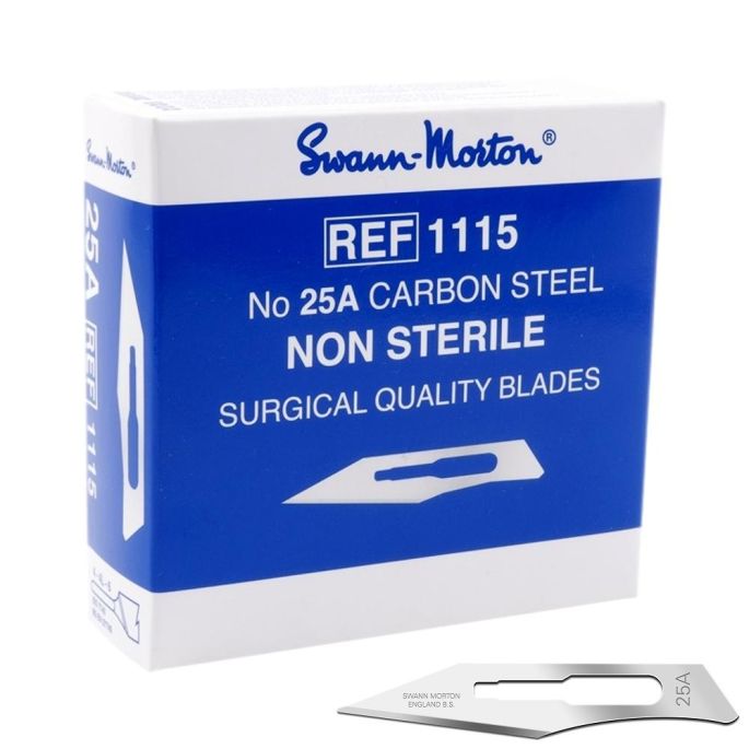 Swann Morton scalpelmesjes carbon, niet steriel, nr. 25A
