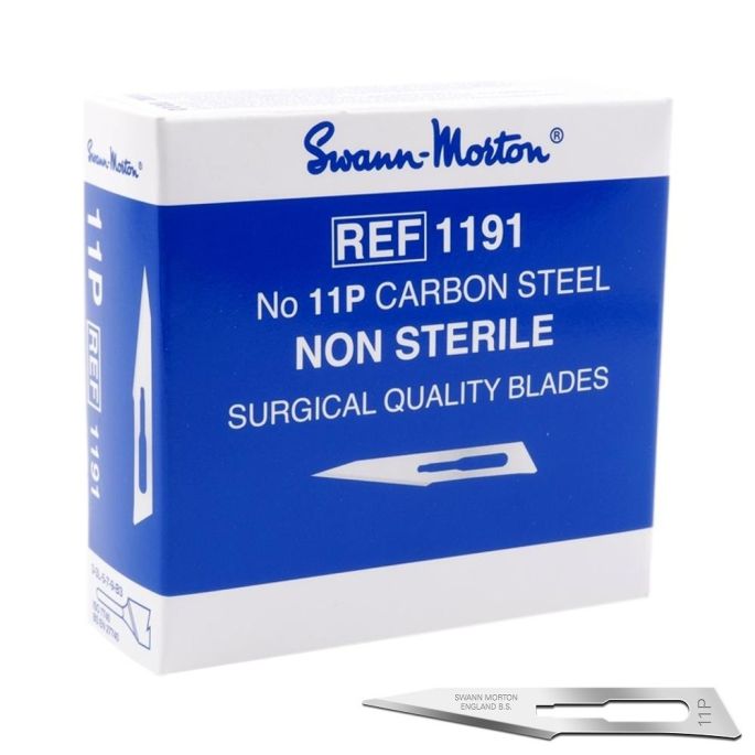 Swann Morton scalpelmesjes carbon, niet steriel, nr. 11P
