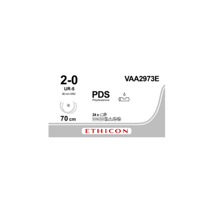 PDSII violet 2-0, UR-5 naald, VAA2973E, 24 stuks