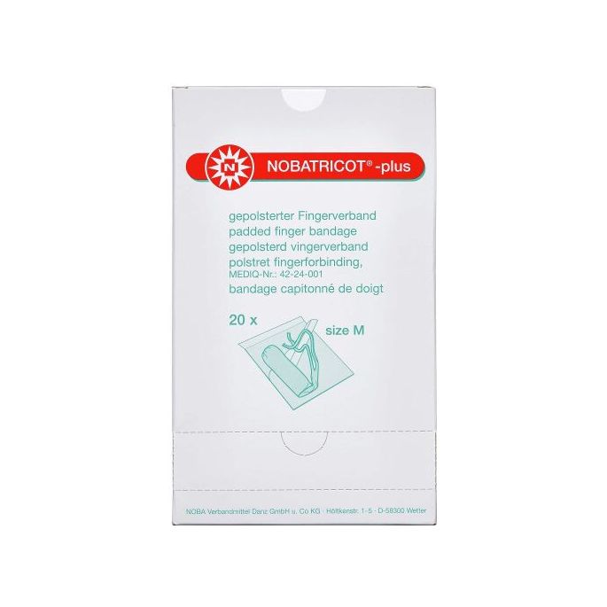 Nobatricot Plus vingerverband steriel, medium, 20 stuks