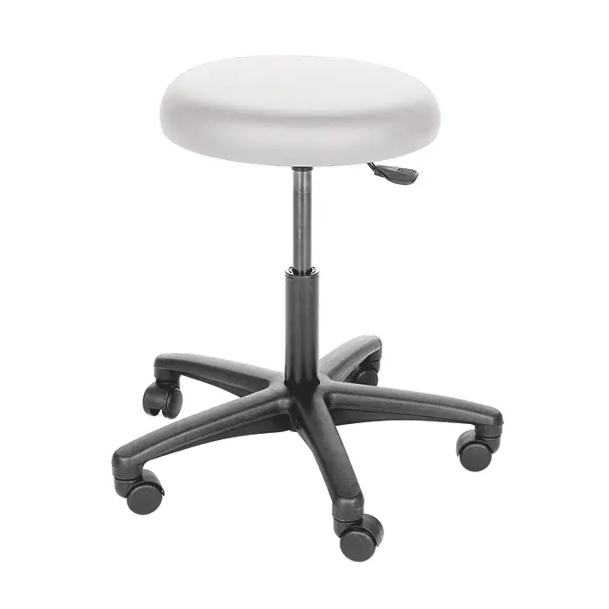 Tabouret Economy Wit, harde wielen