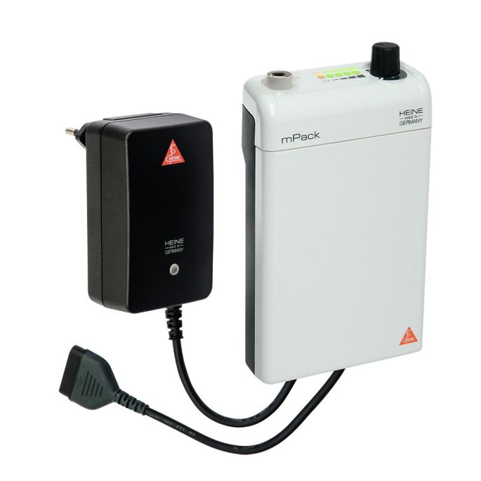 HEINE mPack 6 V draagbare voedingsmodule met Li-ion oplaadbare batterij, compleet met plug-in transformator