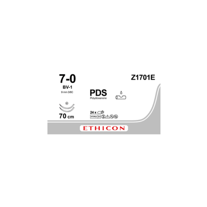 PDSII violet 7-0, BV-1 naald, Z1701E, 24 stuks