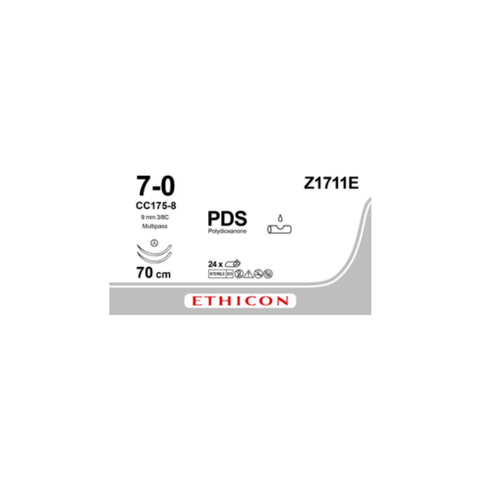 PDSII violet 7-0, CC175-8 MP naald, Z1711E, 24 stuks