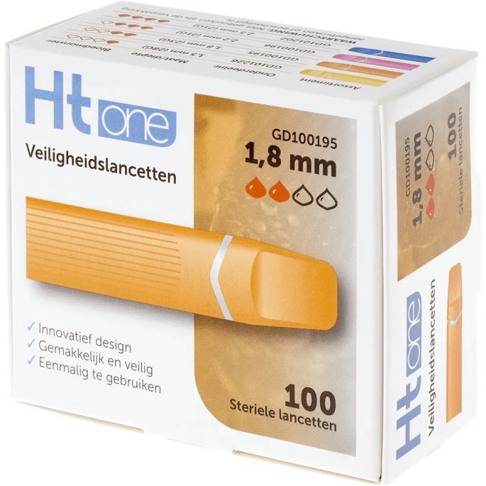 HT One veiligheidslancetten 1,8 mm oranje, 100 stuks