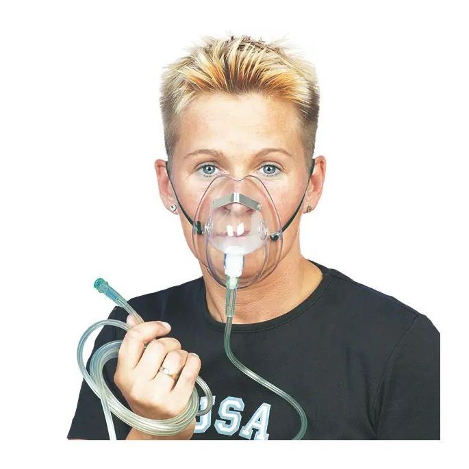 DCT zuurstofmasker voor volwassenen met neusclip en 2,10 m slang