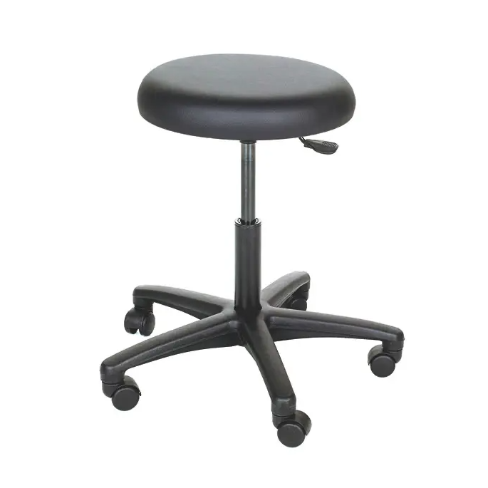 Tabouret Economy Zwart, harde wielen