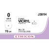 Vicryl gecoat gevlochten violet 0, UR-4 naald, J381H, 36 stuks