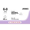 Vicryl gecoat gevlochten violet 6-0, S-22 naald, J9566G, 12 stuks