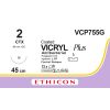 Vicryl Plus gecoat violet 2, CTX CR naald, VCP755G, 12 stuks