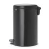 Pedaalemmer NewIcon, 20 liter, Matt Black, met kunststof inzetbak
