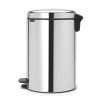 Pedaalemmer NewIcon, 20 liter, Brilliant Steel, met zinken inzetbak