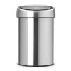 Touch Bin afvalbak, 3 liter, met kunststof inzetbak, Matt Steel