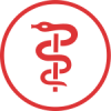 Aesculaapsticker Rood