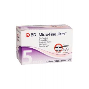 BD Micro-Fine Ultra pennaalden 31G 0,25 x 5 mm, 100 stuks
