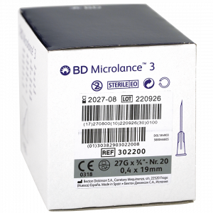 BD Microlance 3 Grijs 27G, 0,4 x 19 mm, 100 stuks