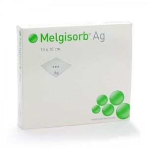 Melgisorb Ag alginaatverband, 10 x 10 cm, 10 x 1 stuk