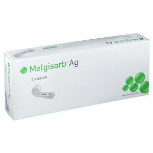 Melgisorb Ag alginaatverband, 3 x 44 cm, 10 x 1 stuk