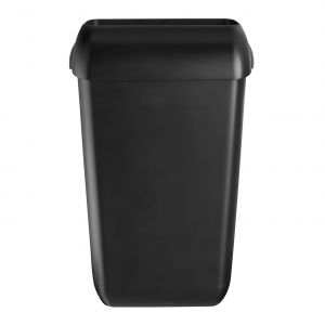Afvalbak met open inworpklep, zwart, 23 liter 