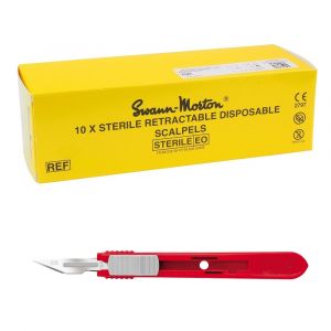 Swann Morton intrekbare scalpels RVS, steriel, nr. 10A (10 st.)