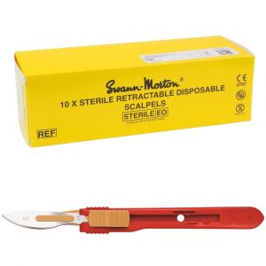 Swann Morton intrekbare scalpels RVS, steriel, nr. 24 (10 st.)