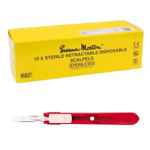 Swann Morton intrekbare scalpels RVS, steriel, nr. 10R (10 st.)