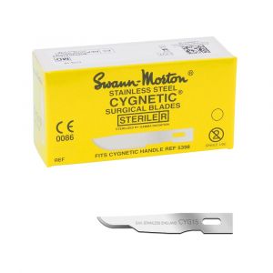 Swann Morton cygnetic scalpelmes RVS, steriel, nr. 15